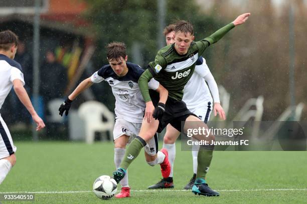 Cendrim Kameraj of Juventus in action during the Viareggio Cup match between Juventus U19 snd Euro New York U19 on March 18, 2018 in Margine Coperta...