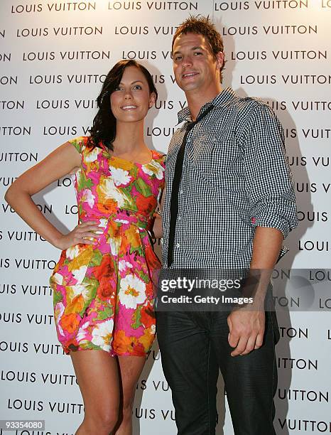 Alyce Oksuz and Graham Polak attend the opening of the new Louis Vuitton store at Chadstone Shopping Centre on November 24, 2009 in Melbourne,...