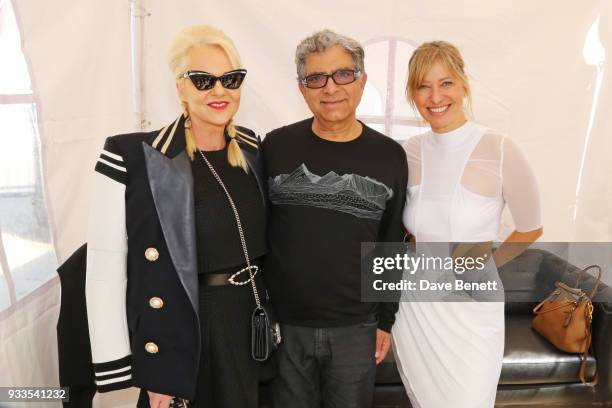 Amanda Eliasch, Deepak Chopra and Maya Fiennes attend day two of the Liberatum Mexico Festival 2018 at Monumento a la Revolucion on March 17, 2018 in...