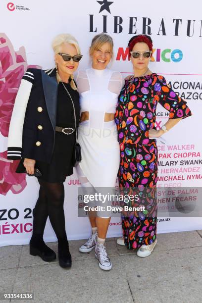 Amanda Eliasch, Maya Fiennes and Rosann Benett attend day two of the Liberatum Mexico Festival 2018 at Monumento a la Revolucion on March 17, 2018 in...