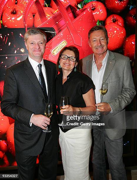 Philip Corne, John Bertrand and Roza Bertrand attends the opening of the new Louis Vuitton store at Chadstone Shopping Centre on November 24, 2009 in...