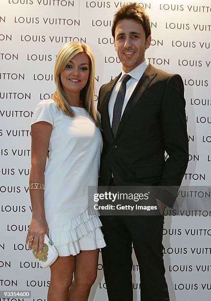 Natalie Hunter and Jordan Bannister attend the opening of the new Louis Vuitton store at Chadstone Shopping Centre on November 24, 2009 in Melbourne,...