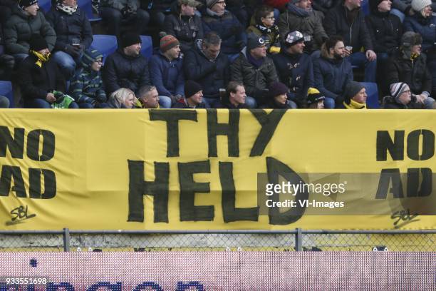 Banner of Lennart Thy of VVV Venlo during the Dutch Eredivisie match between NAC Breda and Roda JC Kerkrade at the Rat Verlegh stadium on March 18,...