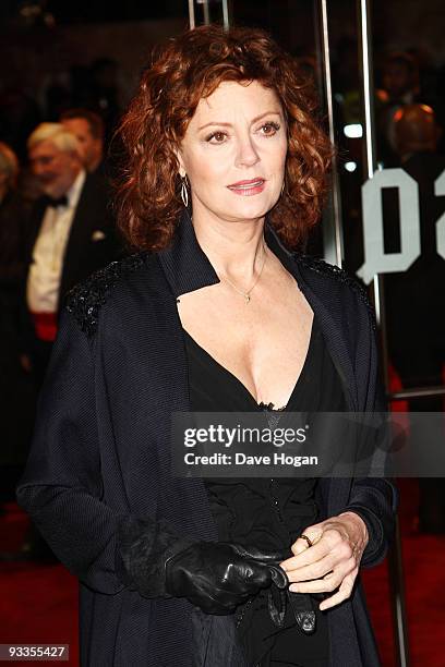 Susan Sarandon attends the 2009 Royal film performance and world premiere of The Lovely Bones held at the Odeon Leicester Square on November 24, 2009...
