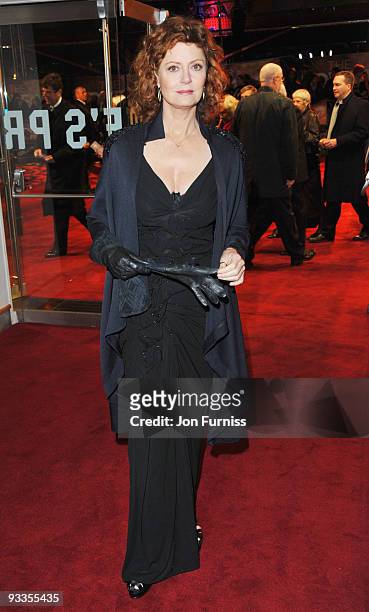 Susan Sarandon attends the Cinema & Television Benevolent Fund Royal Film Performance 2009: The Lovely Bones at Odeon Leicester Square on November...