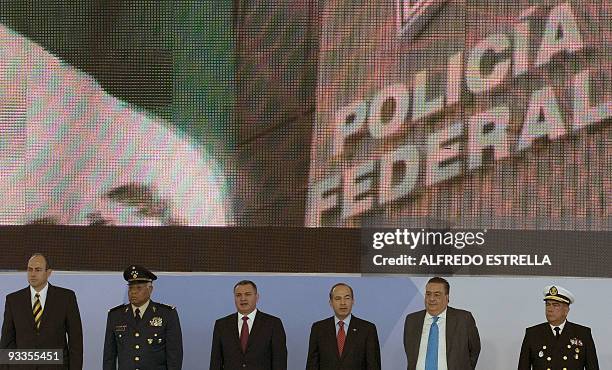 Mexico's General Attorney Arturo Chavez, Secretary of National Defense Guillermo Galvan, Secretary of Public Security Genaro Garcia Luna, President...