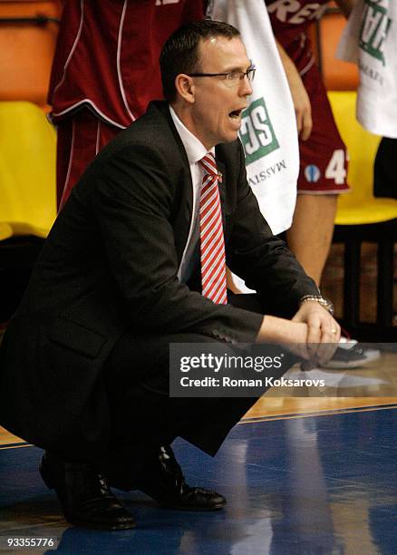 Chris Fleming, Head Coach of Brose Baskets in action during the Eurocup Basketball Regular Season 2009-2010 Game Day 1 between BK Ventspils vs Brose...