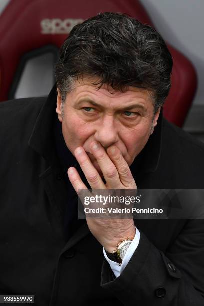 Torino FC head coach Walter Mazzari looks on during the serie A match between Torino FC and ACF Fiorentina at Stadio Olimpico di Torino on March 18,...