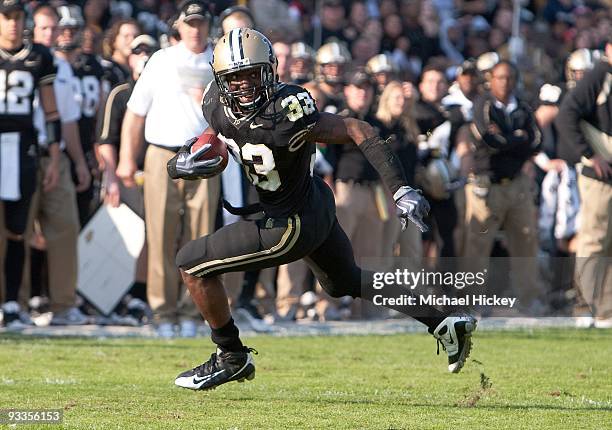 Greg Jones of the Michigan State Spartans seen during action against the Purdue Boilermakers at Ross-Ade Stadium on November 14, 2009 in West...