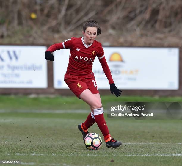 Caroline Weir of Liverpool Ladies during the SSE Women's FA Cup Quarter Final match between Liverpool Ladies and Chelsea Ladies at Prescot Cables on...