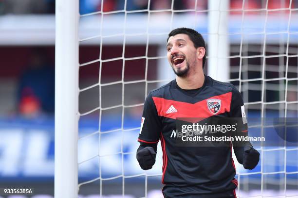 Almog Cohen of Ingolstadt celebrates after scoring his teams fourth goal during the Second Bundesliga match between FC Ingolstadt 04 and SG Dynamo...