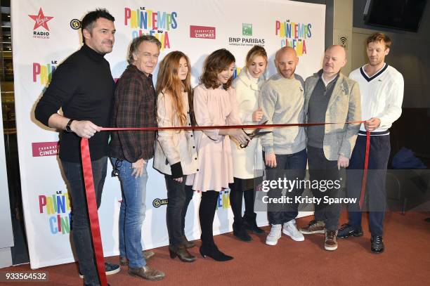 Arnaud Ducret, Franck Dubosc, Agathe Bonitzer, Elsa Zylberstein, Julie Gayet, Franck Gastambide, Jean-Paul Salome and Paul Hamy cut the ribbon...