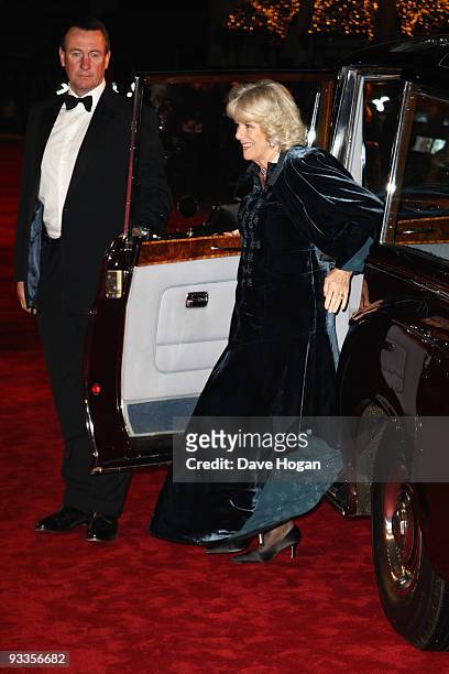 Camilla. Duchess of Cornwall attends the 2009 Royal film performance and world premiere of The Lovely Bones held at the Odeon Leicester Square on...