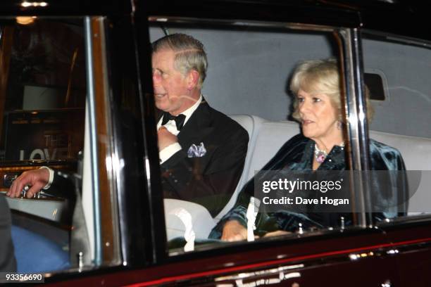 Prince Charles, Prince of Wales and Camilla, Duchess of Cornwall attend the 2009 Royal film performance and world premiere of The Lovely Bones held...