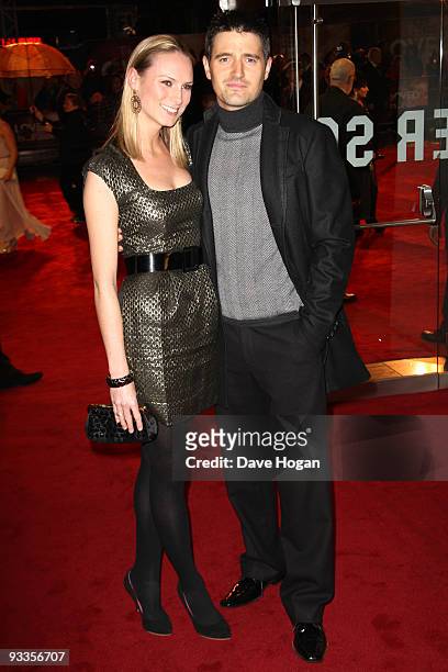 Tom Chambersand wife Clare attends the 2009 Royal film performance and world premiere of The Lovely Bones held at the Odeon Leicester Square on...