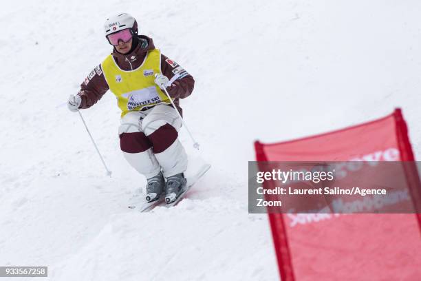 Mikael Kingsbury of Canada takes 1st place during the FIS Freestyle Ski World Cup Men's and Women's Moguls Finals on March 18, 2018 in Megeve, France.