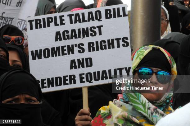 Thousands of Muslim women carried out a silent march protesting against the Triple Talaq Bill brought in Parliament by the Central government,...