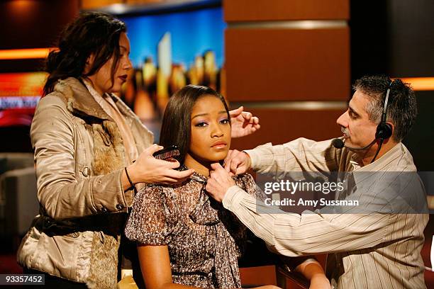 Actress Keke Palmer gets ready for on Good Day New York at the Good Day Studio on November 24, 2009 in New York City.