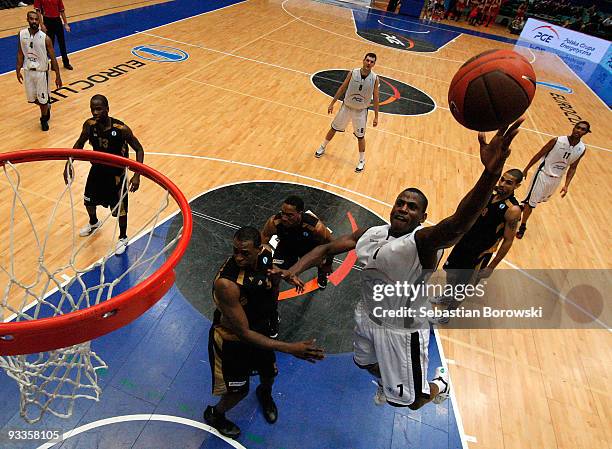 Michael Wright, #7 of Turow Zgorzelec in action during the Eurocup Basketball Regular Season 2009-2010 Game Day 1 between PGE Turow vs Sluc Nancy at...