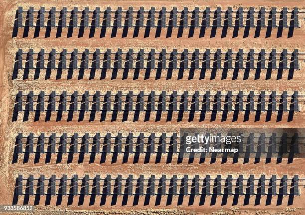 solar farm with panels - northern territory australia stock pictures, royalty-free photos & images
