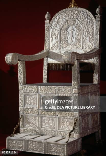 The throne of Russian Tsar Ivan IV , Kremlin Museum, Moscow, Russia, 16th century.