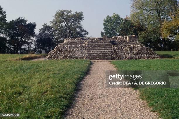 The temple on Schonbuhl hill, Augusta Raurica, Augst, Canton of Basel-Landschaft, Switzerland. Roman civilisation, 1st century AD.