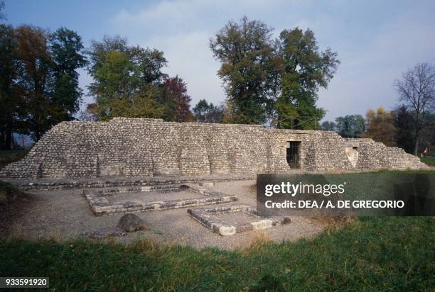 The temple on Schonbuhl hill, Augusta Raurica, Augst, Canton of Basel-Landschaft, Switzerland. Roman civilisation, 1st century AD.