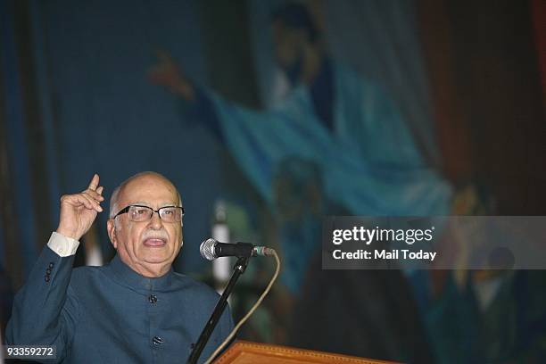 Leader of the opposition in Lok Sabha L K Advani at the Golden jublee year 1959- 2009 Archdiocese of Delhi celebration at Sacred Heart Catherdel , in...