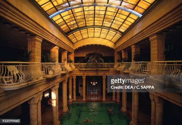 The thermal pool at Hotel Gellert, 1916-1918, Art Nouveau style, Budapest. Hungary, 20th century.