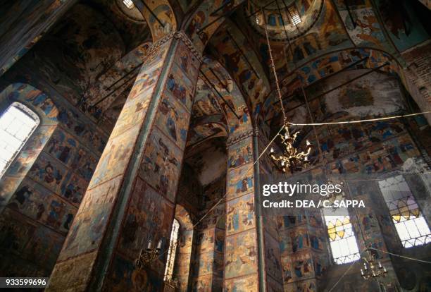 Interior of the church of Saint Michael Archangel, Old town of Yaroslavl , Russia, 17th century.