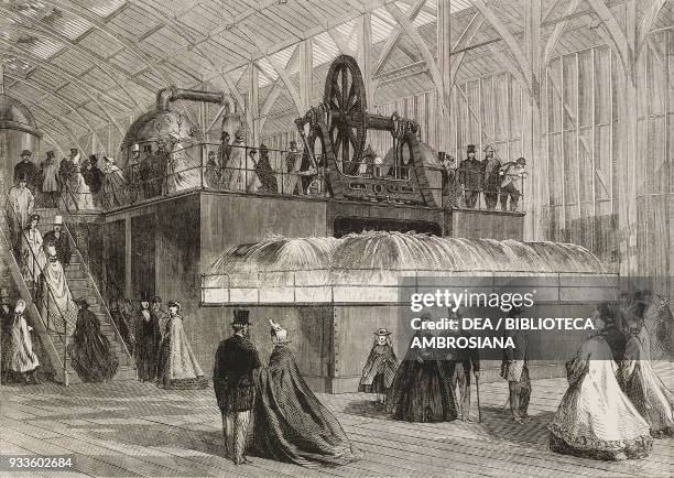 Centrifugal pump by Easton, Amon, and Co, International Exhibition, London, United Kingdom, illustration from the magazine The Illustrated London...