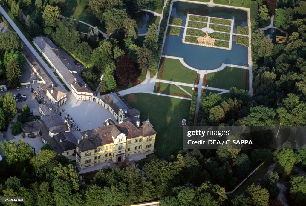 Aerial view of Hellbrunn palace, near Salzburg