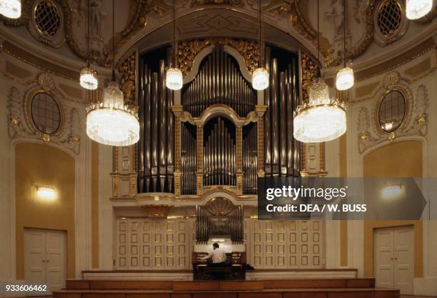 Organ in the Great Hall of the Mozarteum Salzburg , Austria, 19th century.