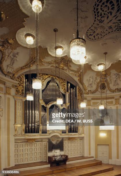 Organ in the Great Hall of the Mozarteum Salzburg , Austria, 19th century.