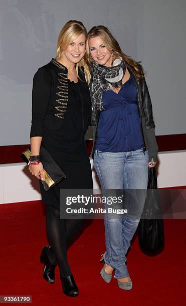 Nadine Krueger and guest attend the premiere of 'Zweiohrkueken' at the Sony Center CineStar on November 24, 2009 in Berlin, Germany.