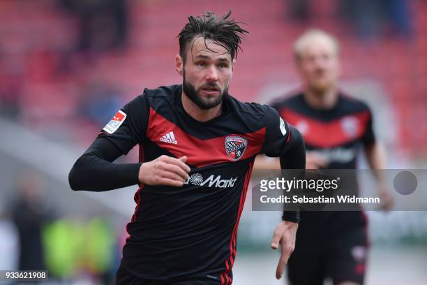 Christian Traesch of Ingolstadt looks on during the Second Bundesliga match between FC Ingolstadt 04 and SG Dynamo Dresden at Audi Sportpark on March...