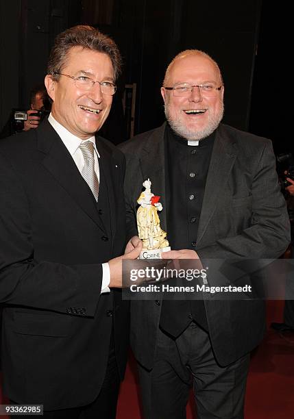 Wolfgang Huber and Reinhard Marx during the annual Corine awards at the Prinzregenten Theatre on November 24, 2009 in Munich, Germany. The Corine...