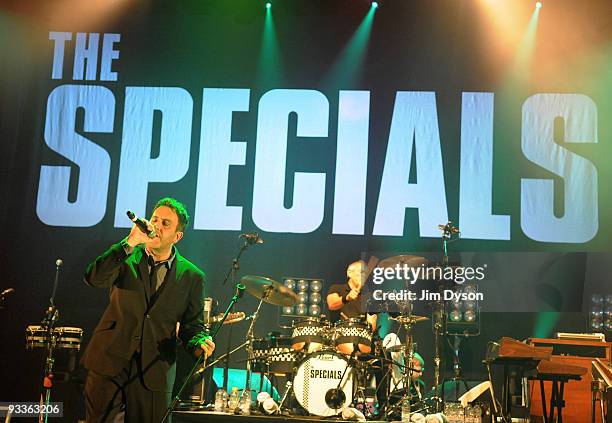 Terry Hall and John Bradbury of British 2-tone ska group The Specials performs live on stage during their 30th Anniversary reunion tour at...