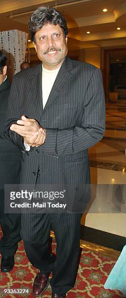 Cricketer Kapil Dev at a party to celebrate former cricketer Azharuddin's success in politics in Mumbai on Sunday, November 22, 2009.