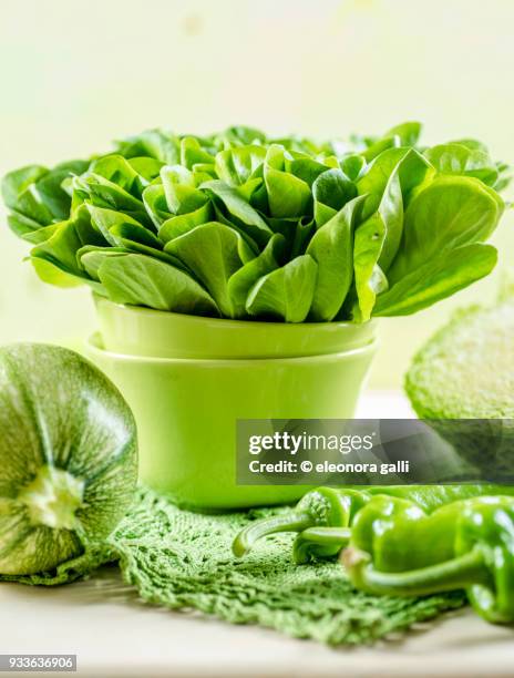 bouquet of green salad - insalata stock pictures, royalty-free photos & images