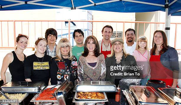 Two chefs, Chad Rogers , Nancy Sinatra, Thom Bierdz, Kate Linder, Alistair Tober, Karla Guy, a chef, Samantha Bailey, and Mandy Muenzer attend...
