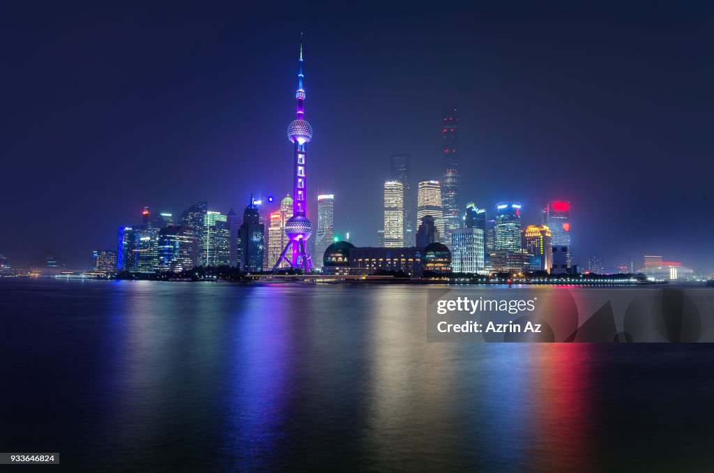Shanghai Skyline Tron Like Cityscape