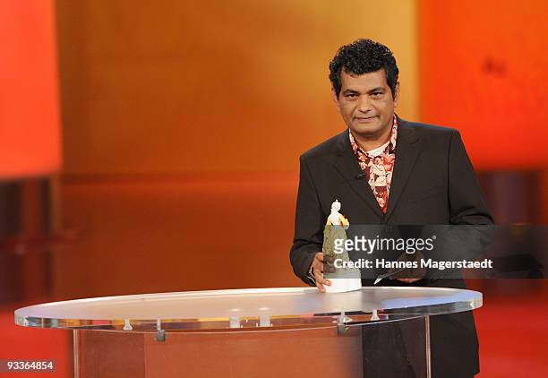 Mohammed Hanif speaks to the audience during the annual Corine awards at the Prinzregenten Theatre on November 24, 2009 in Munich, Germany. The...