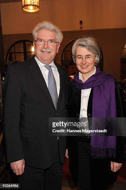 Martin Zeil and his wife Barbara attend the annual Corine awards at the Prinzregenten Theatre on November 24, 2009 in Munich, Germany. The Corine...