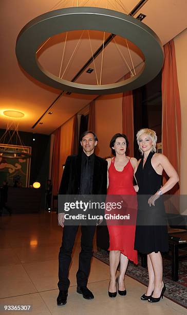 Aphrodite De Lorraine , Paul Belmondo and Delphine Depardieu attend the press conference for the launch of Rendez-Vous France Italia magazine on...