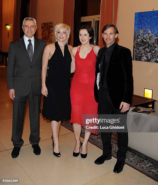 Aphrodite De Lorraine , Paul Belmondo , Delphine Depardieu and Damiano De Crescenzo attend the press conference for the launch of Rendez-Vous France...