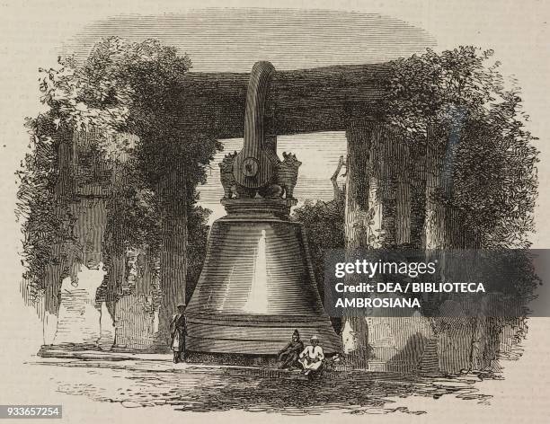 The Mingun bell, Mandalay, Myanmar, illustration from the magazine The Illustrated London News, volume XLVIII, April 28, 1866.