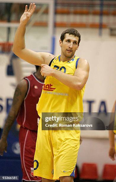 Roland Zakis, #30 of BK Ventspils in action during the Eurocup Basketball Regular Season 2009-2010 Game Day 1 between BK Ventspils vs Brose Baskets...