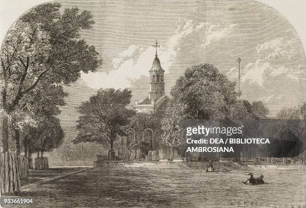 St Anne's Church, Kew, where Princess Mary Adelaide of Cambridge was married to Prince Francis Duke of Teck, 12 June 1866, United Kingdom,...