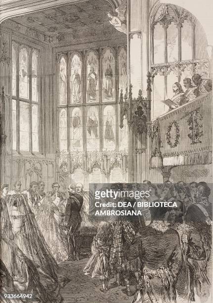 Marriage of Princess Helena of the United Kingdom and Prince Christian of Schleswig-Holstein in the Private Chapel, Windsor Castle, July 5 United...